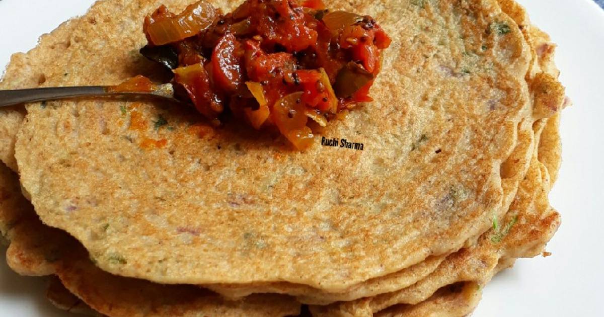 Adai Dosa With Tomato Chutney(Thakkali Thokku) Recipe by Ruchi Sharma