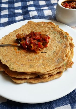 A picture of Adai Dosa With Tomato Chutney(Thakkali Thokku).