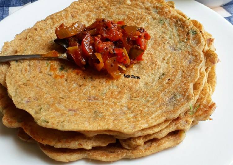 Recipe of Ultimate Adai Dosa With Tomato Chutney(Thakkali Thokku)