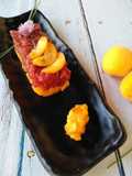 Tartare di tonno rosso e albicocca con limone ed erba cipollina