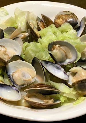 高麗菜蒸蛤蜊 的食譜成品照片