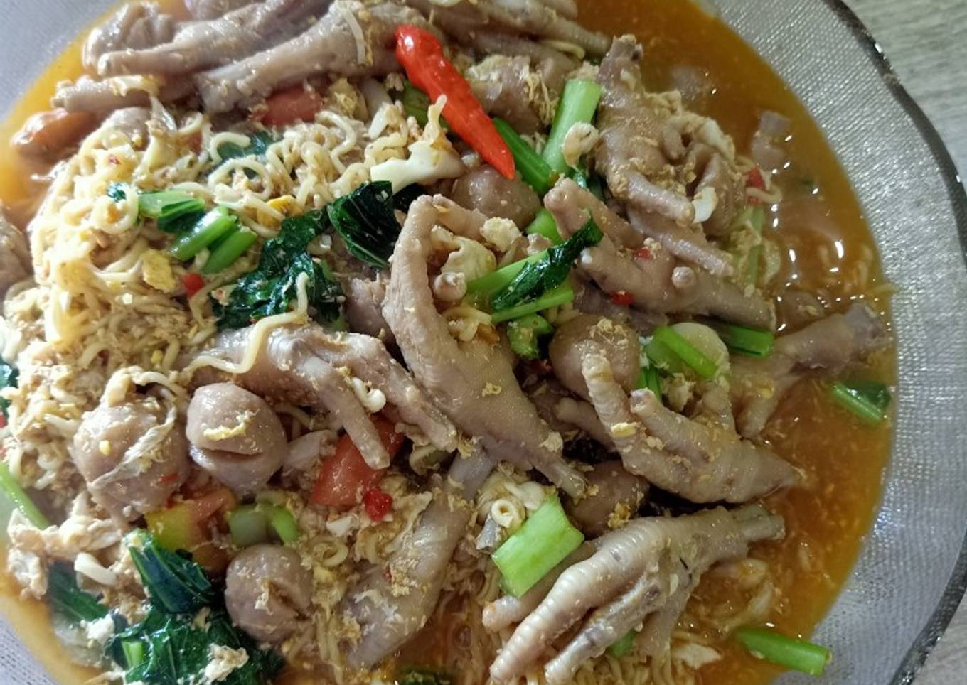 Seblak ceker mie goreng