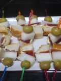 Banderillas jamón con melón y margarina