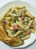Veg pasta in white sauce