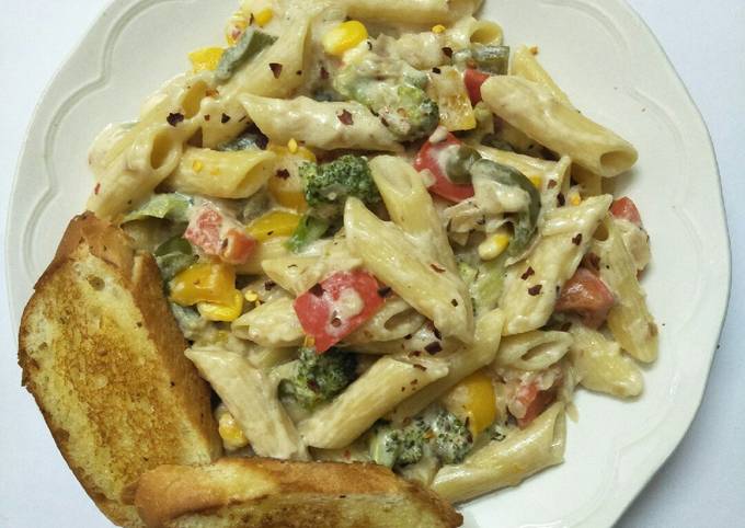 Steps to Make Any-night-of-the-week Veg pasta in white sauce