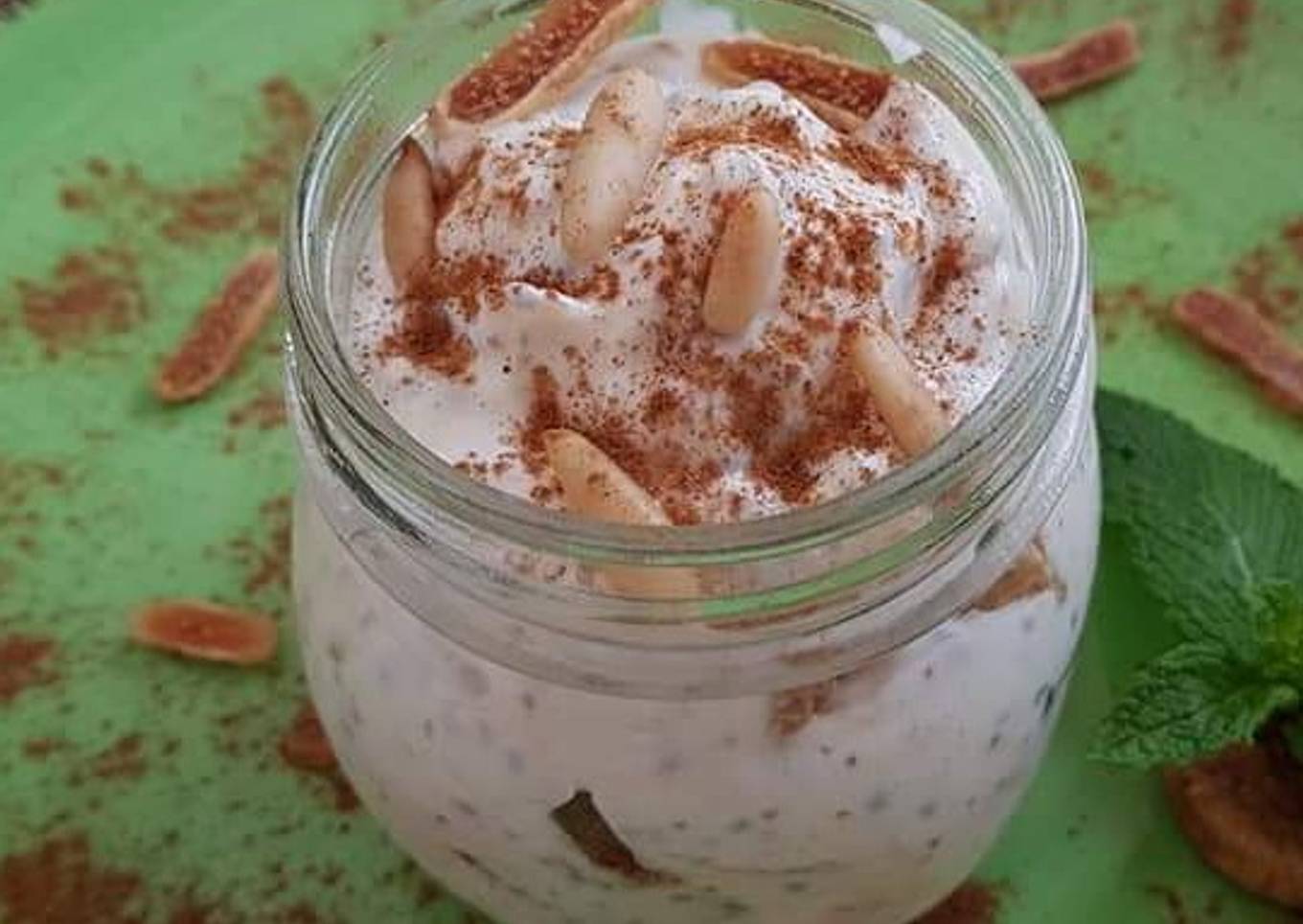 Tender coconut figs yoghurt parfait