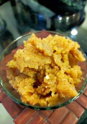 A picture of Quick Moong dal Atta Halwa.