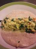Flour Tortillas Filled with Egg and Spinach