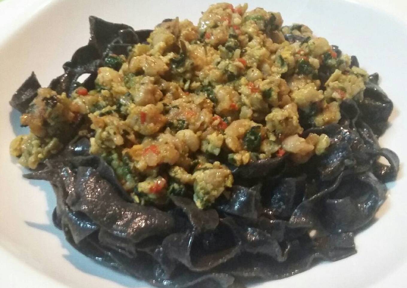 Parpadelle con pollo al curry