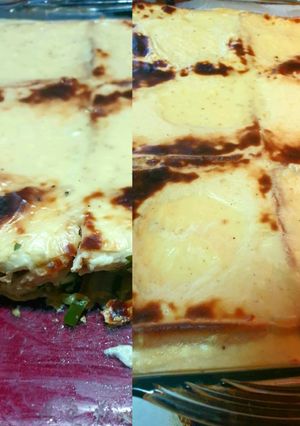 صورة لوصفة صينية تست بحشوة الدجاج بالخضار والجبن 🍞🧀🫑