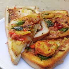 A picture of Fried bread with Potatoes.