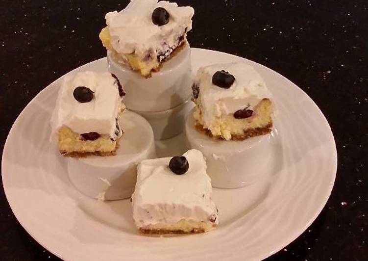 Recipe of Homemade Blueberry Lemon Cheesecake Bars