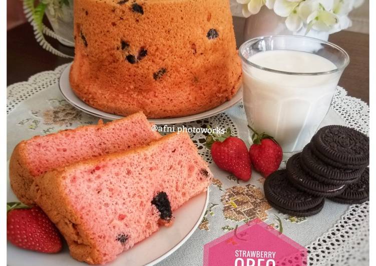 Strawberry Oreo Chiffon Cake ☆Minggu12☆
