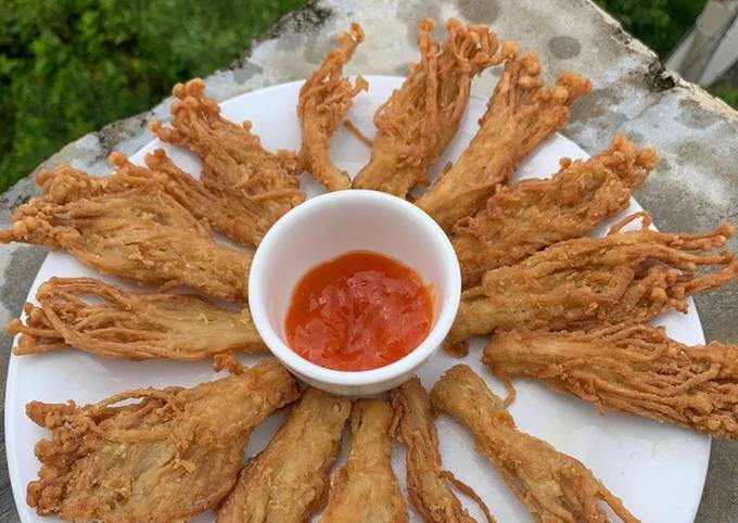 Jamur enoki crspy ala bujang lapok