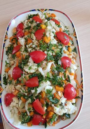 O poză a rețetei Legume cu piept de pui.