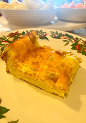 A picture of Ham and Cheese Strata.