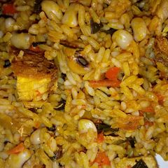 A picture of Rice and Beans Jollof.
