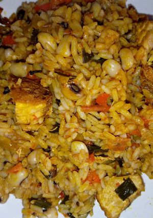 A picture of Rice and Beans Jollof.