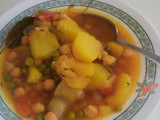 Potajito de garbanzos con pollo