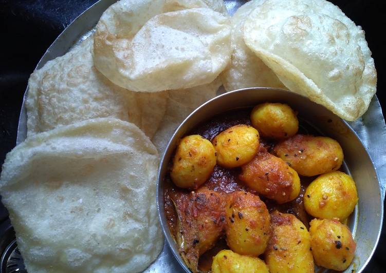 Easiest Way to Prepare Any-night-of-the-week Dum aloo and puri
