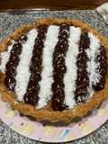 Tarta de coco con flan de dulce de leche