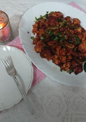 A picture of Chicken 65 /chaines recipe.