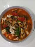Tomyam seafood, sayur brokoli mini + jamur Shiitake