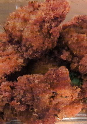 A picture of Panko chicken thighs.