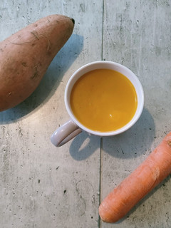 Une photo de Soupe au potimarron, carotte et patate douce 🍠🥕