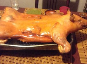 Una foto de Lechón al Horno .
