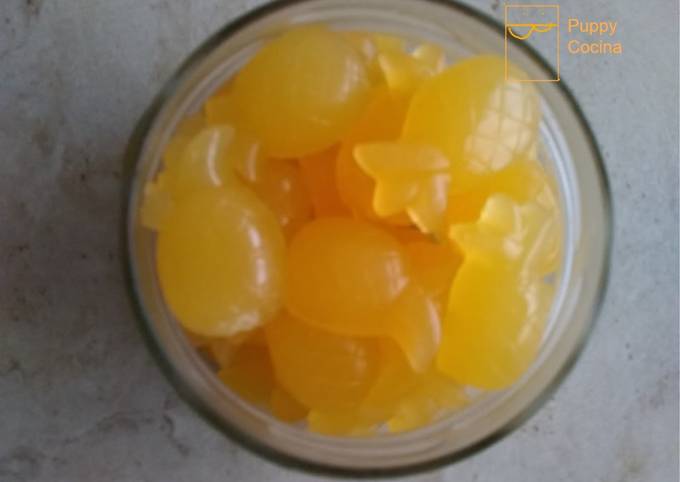 Gomitas de naranja con aceite esencial de limón lRecetas arcoírs Receta de  Duqui Cocina- Cookpad