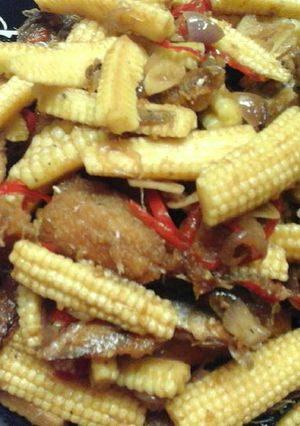 Foto resep Tumis Ikan Asin + baby corn