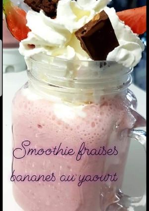 Une photo de Smoothie fraises bananes