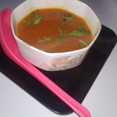 A picture of Tomato coriander shorba soup.