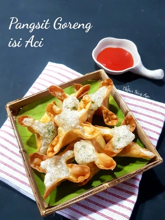 Langkah Gampang Menyiapkan Resep  210. Pangsit Goreng isi Aci yang Bisa Manjain Lidah, Lezat Sekali
