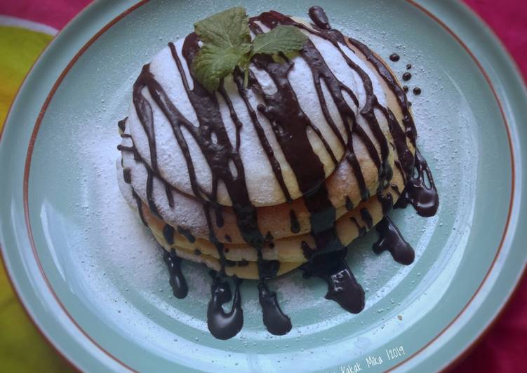 Cara mengolah Japanese Fluffy Pancake ala Shelly , Enak