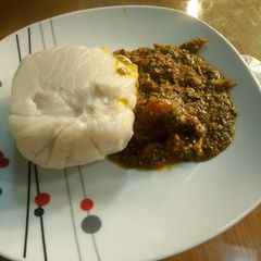 A picture of Towon dalayi with okro soup.