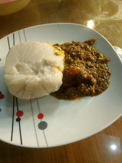 A picture of Towon dalayi with okro soup.