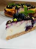 Tarta de queso con arándanos