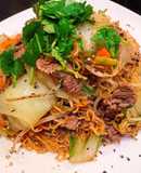 Mì thịt bò xào giòn