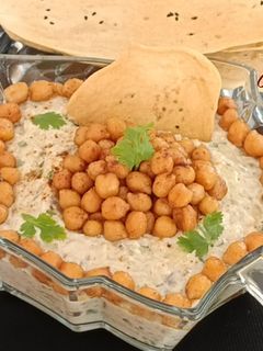 عکسی از دستور سالاد بادمجان کبابی با نخود