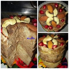A picture of Two layered eggless mug cake.
