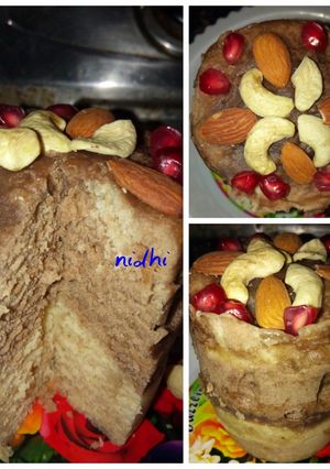 A picture of Two layered eggless mug cake.