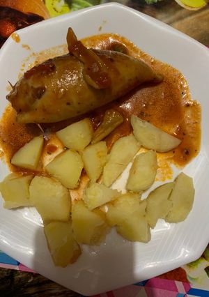Une photo de Encornets farcies avec pommes de terre