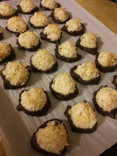 A picture of Chocolate Dipped Coconut Macaroons.