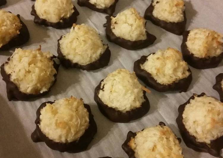 Chocolate Dipped Coconut Macaroons