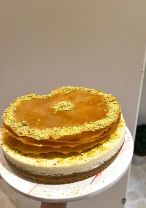 صورة لوصفة تشيز كيك البقلاوة 🍰💚