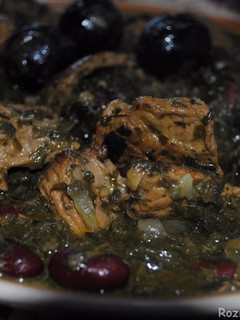 A picture of Persian herb stew (Qormeh sabzi).