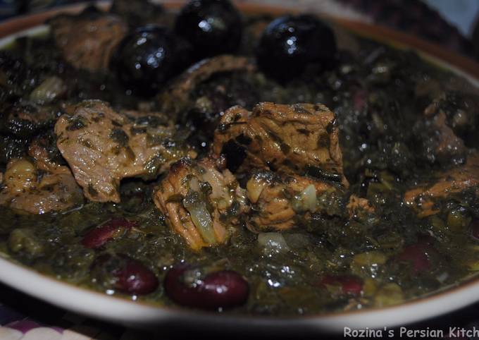 Persian herb stew (Qormeh sabzi)