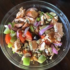 A picture of California Farm Salmon Goat Cheese Salad.